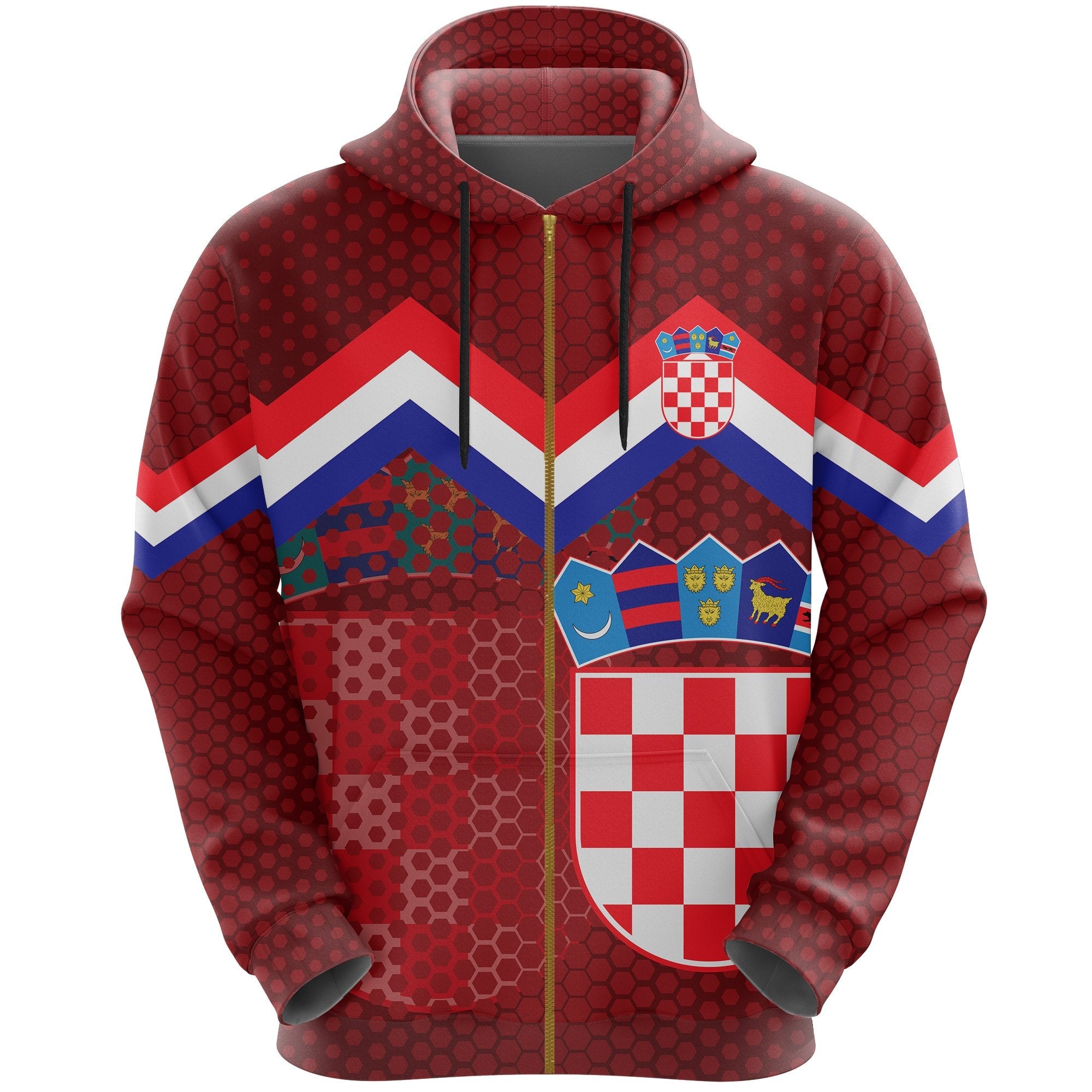 croatia-coat-of-arms-hoodie-zip-red