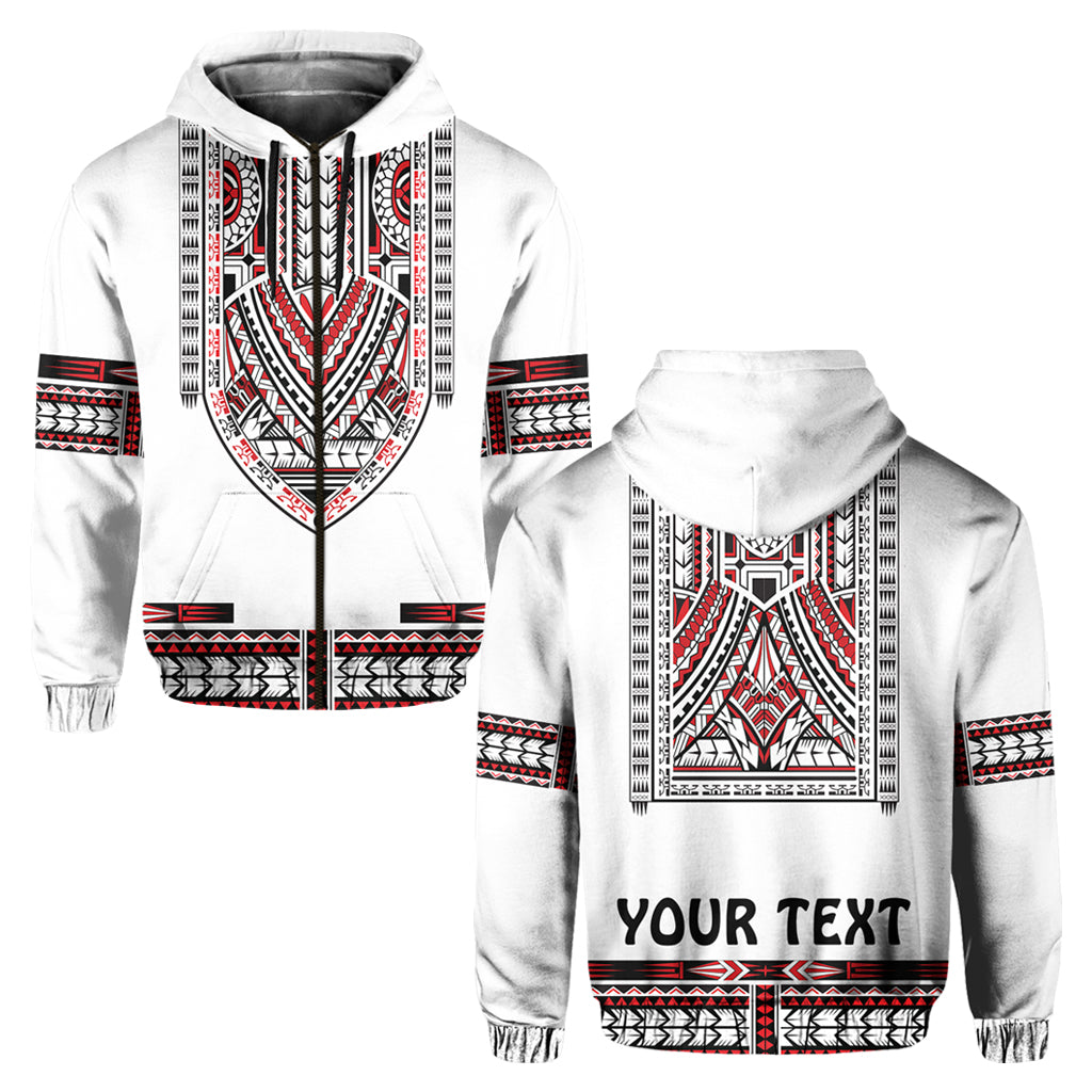 Custom Personalised Polynesian Hoodie Dashiki With Polynesian Tattoo Royal Version - Wonder Print Shop