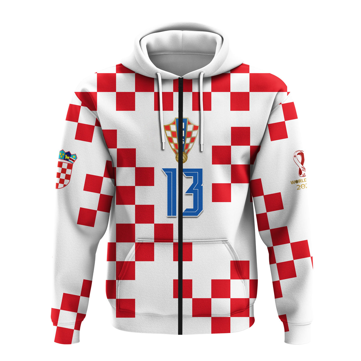 Custom Croatia Football Hoodie World Cup Champions 2022 Hrvatska LT13 - Wonder Print Shop