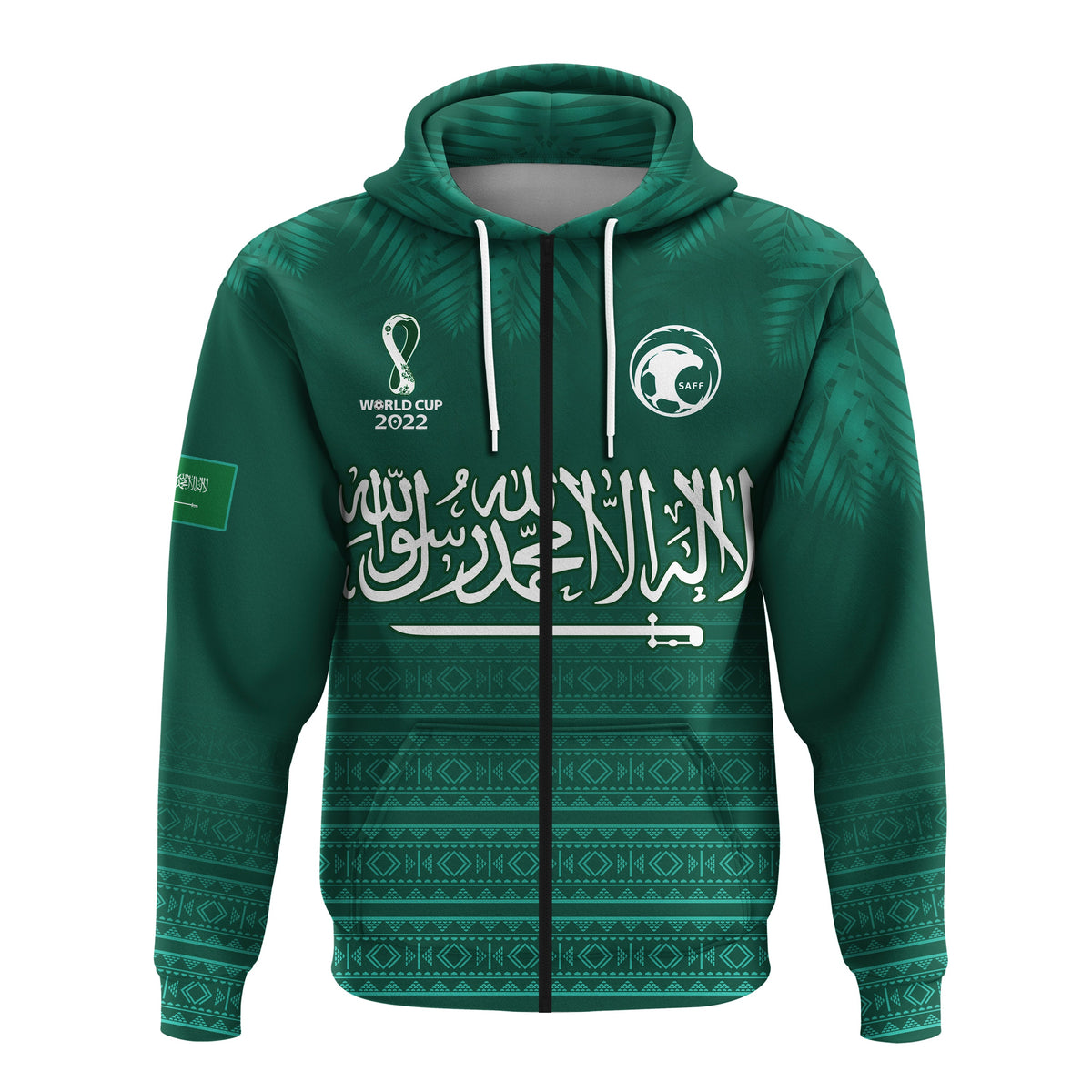 Saudi Arabia Football Hoodie KSA Proud Arabia Pattern Green Original LT13 - Wonder Print Shop