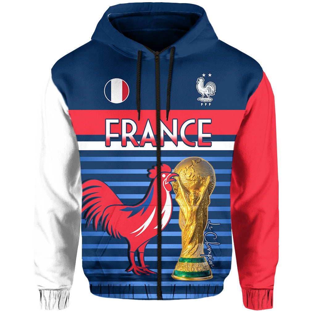 France Football The Blues Hoodie Les Bleus Le Champion 2022 World Cup LT13 - Wonder Print Shop