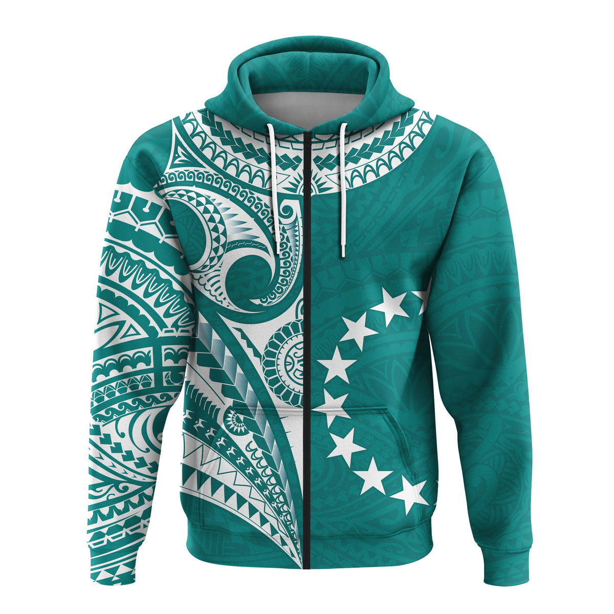Custom Cook Islands Tatau Hoodie Symbolize Passion Stars Version Blue LT13 - Wonder Print Shop