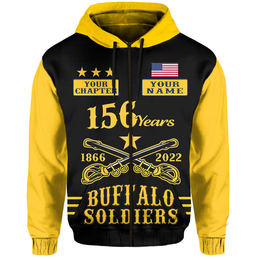 (Custom Text and Chapter) Buffalo Soldiers Hoodie Since 1866 BSMC Anniversary LT13 - Wonder Print Shop