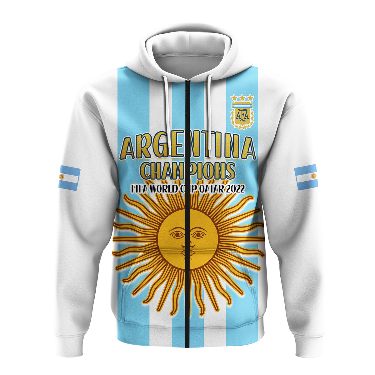 Argentina Football Hoodie FIFA 2022 World Cup Champions LT13 - Wonder Print Shop