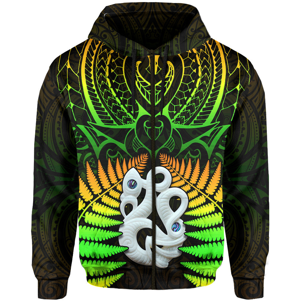 Aotearoa Fern Hoodie New Zealand Hei Tiki Special Style LT13 - Wonder Print Shop
