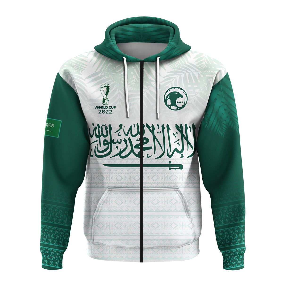 Custom Saudi Arabia Football Hoodie KSA Proud Arabia Pattern White Special LT13 - Wonder Print Shop