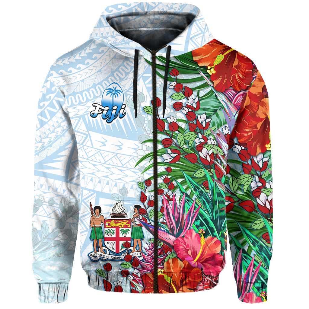 Fiji Hoodie Proud Fijian Tapa mix Tagimoucia Flowers LT13 - Wonder Print Shop