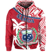 Samoa Hoodie Samoan Coat Of Arms With Coconut Red Style - Wonder Print Shop