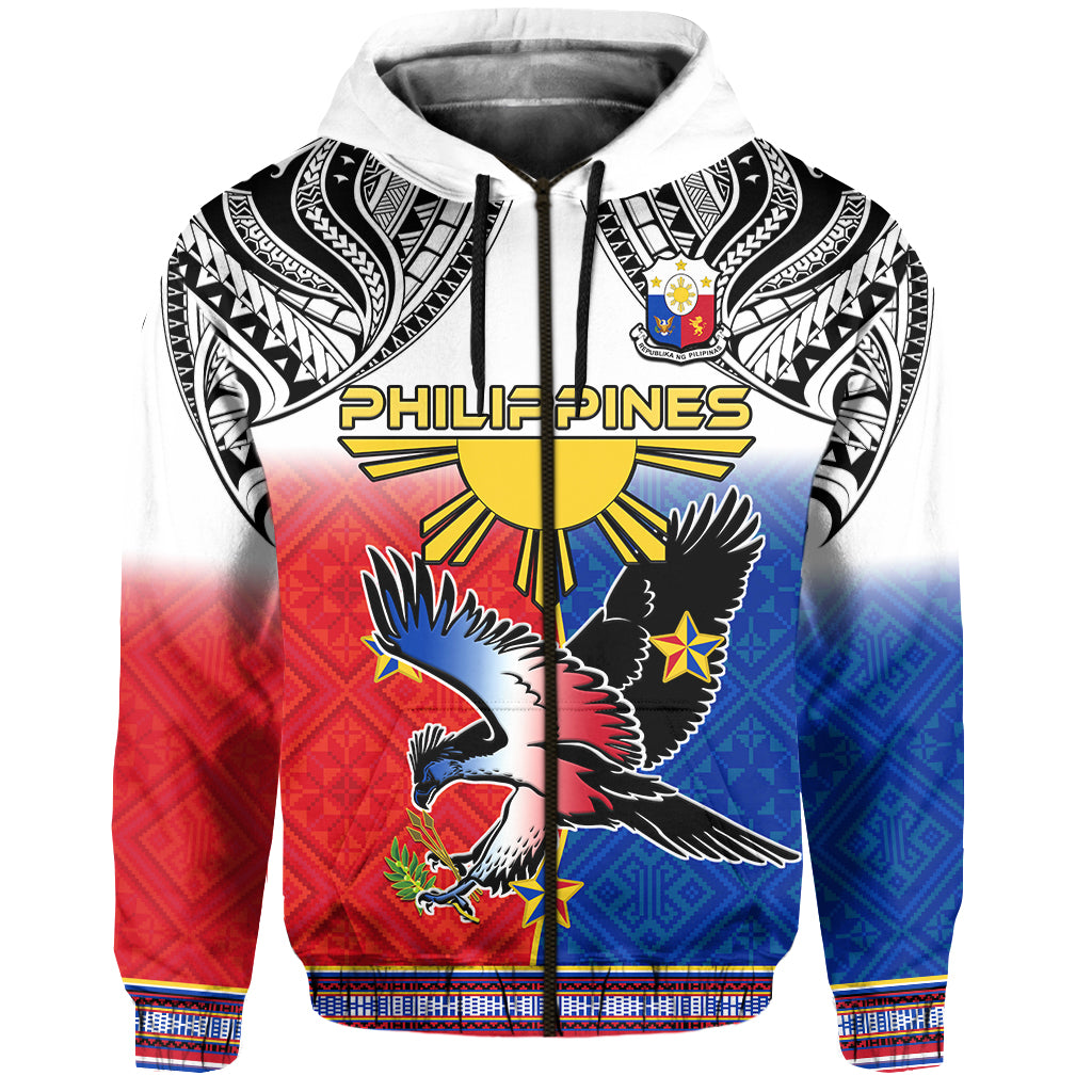 Philippines Hoodie Polynesian Filipino Pattern With Eagle - Wonder Print Shop