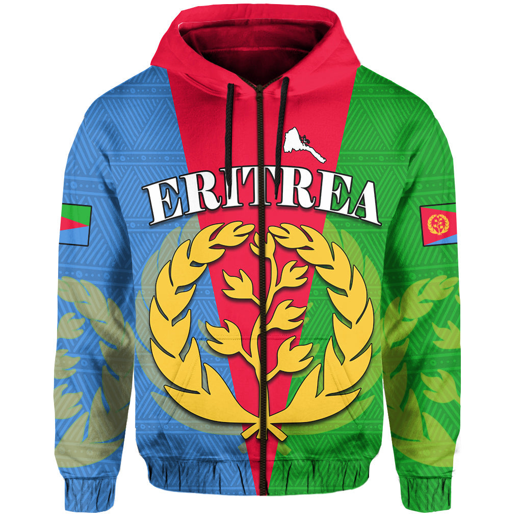 Eritrea Hoodie Eritrean Map Mix African Pattern Simple Style - Wonder Print Shop