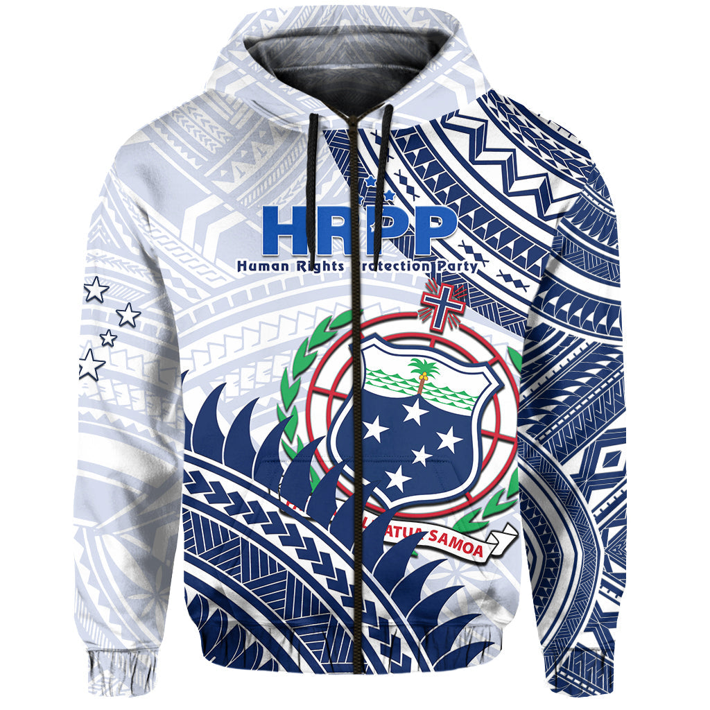 Custom Personalised HRPP Samoa Hoodie Samoan Coat Of Arms Polynesian Pattern - Wonder Print Shop
