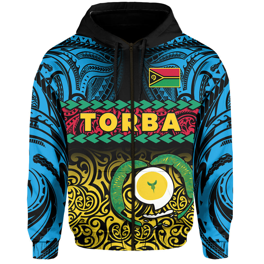Custom Personalised Torba Province Hoodie Vanuatu Pig Tusk Polynesian Flag Style - Wonder Print Shop
