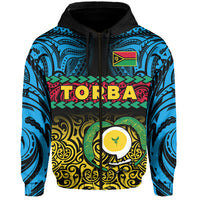 Custom Personalised Torba Province Hoodie Vanuatu Pig Tusk Polynesian Flag Style - Wonder Print Shop