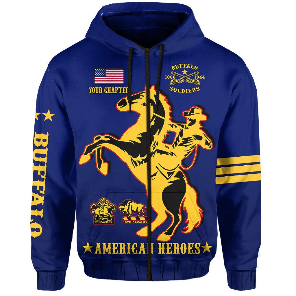 (Custom Text And Chapter) Buffalo Soldiers Hoodie BSMC United States Army Simple Style - Wonder Print Shop