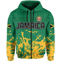 Jamaica Athletics Hoodie Jamaican Flag With African Pattern Sporty Style - Wonder Print Shop