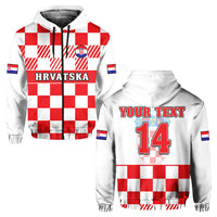 Custom Croatia Football Hoodie Hrvatska Checkerboard Red Version - Wonder Print Shop