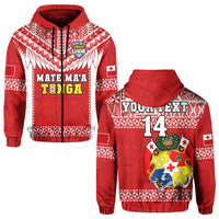 Custom Text And Number Tonga Rugby Hoodie Mate Maa Tonga Pacific Ngatu White - Wonder Print Shop