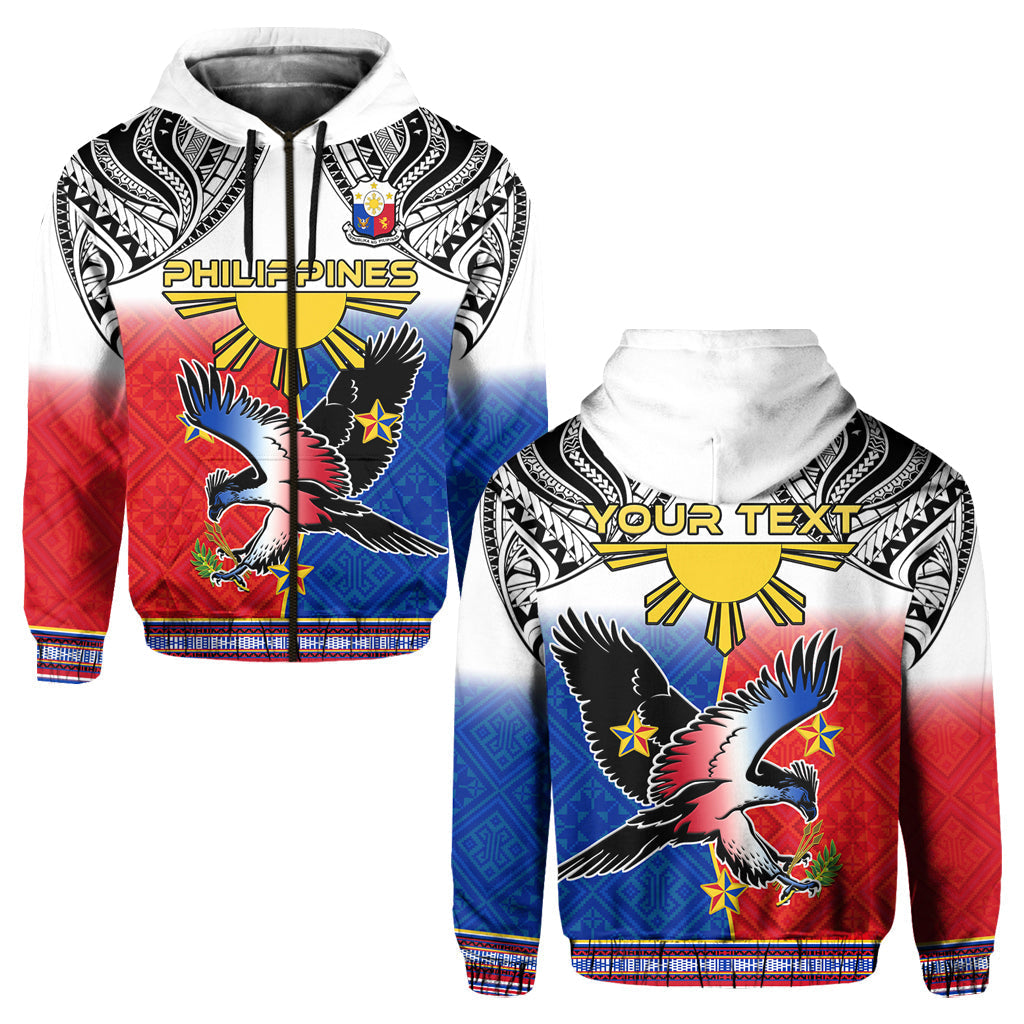 Custom Personalised Philippines Hoodie Polynesian Filipino Pattern With Eagle - Wonder Print Shop