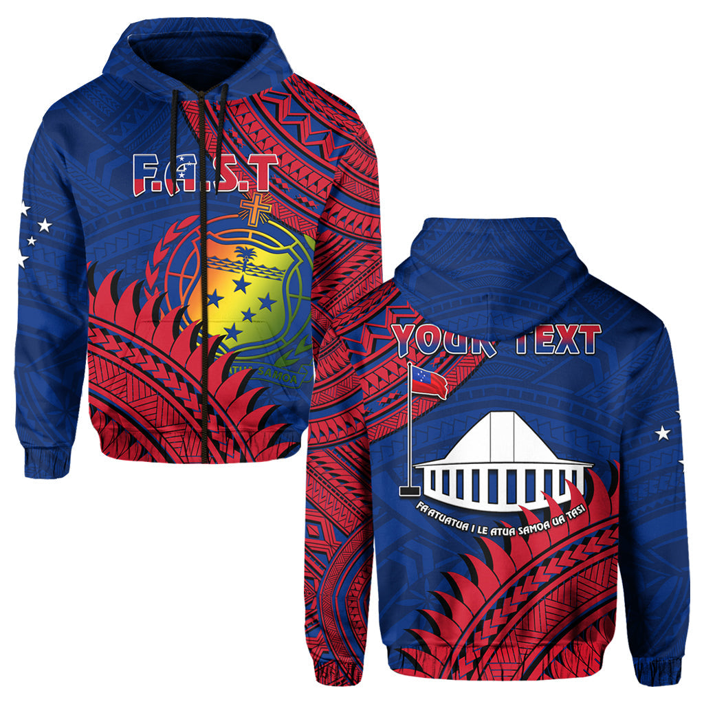Custom Personalised F.A.S.T Samoa Hoodie Samoan Coat Of Arms Polynesian Pattern - Wonder Print Shop