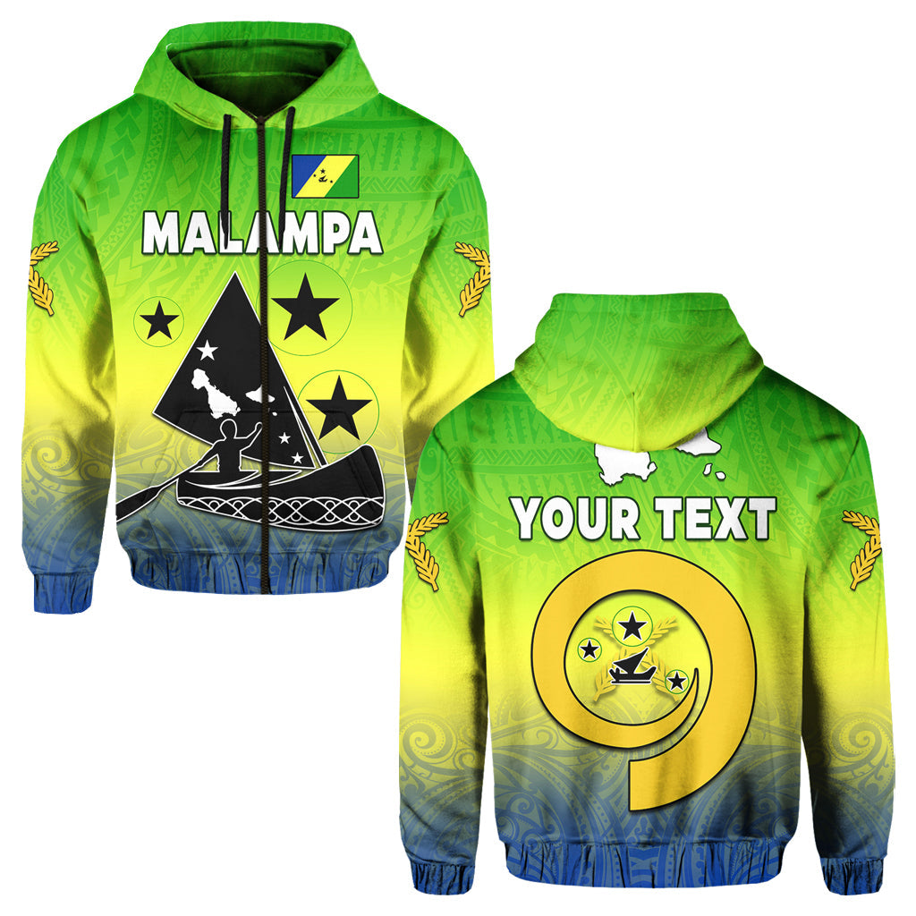 Custom Malampa Province Hoodie Native Canoe Mix Vanuatu Pig Tusk Green Version - Wonder Print Shop