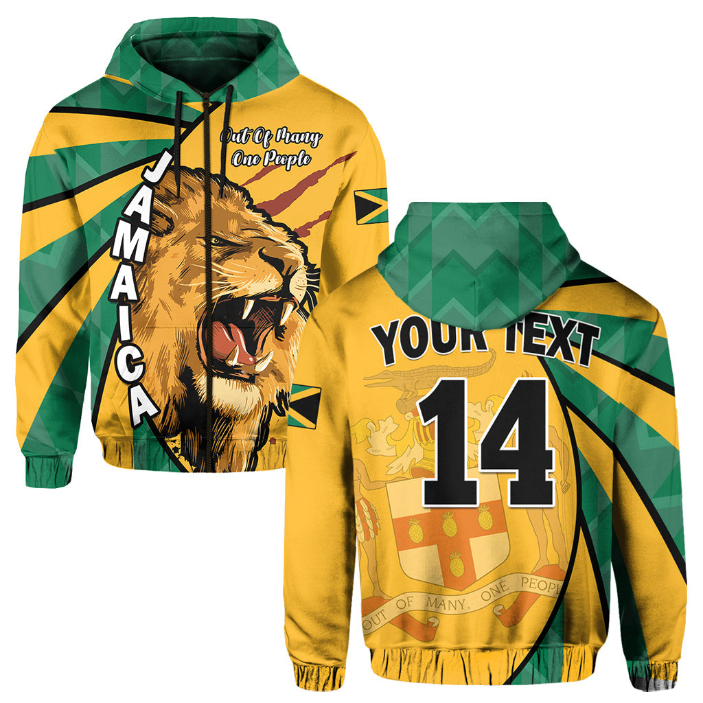 Custom Jamaica Athletics Hoodie Jamaican Flag Mix Lion Sporty Style - Wonder Print Shop