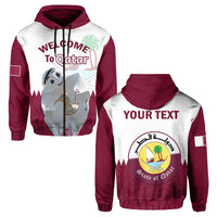 Custom Qatar Hoodie Laeeb Mascot Football 2022 Welcome To Qatari - Wonder Print Shop