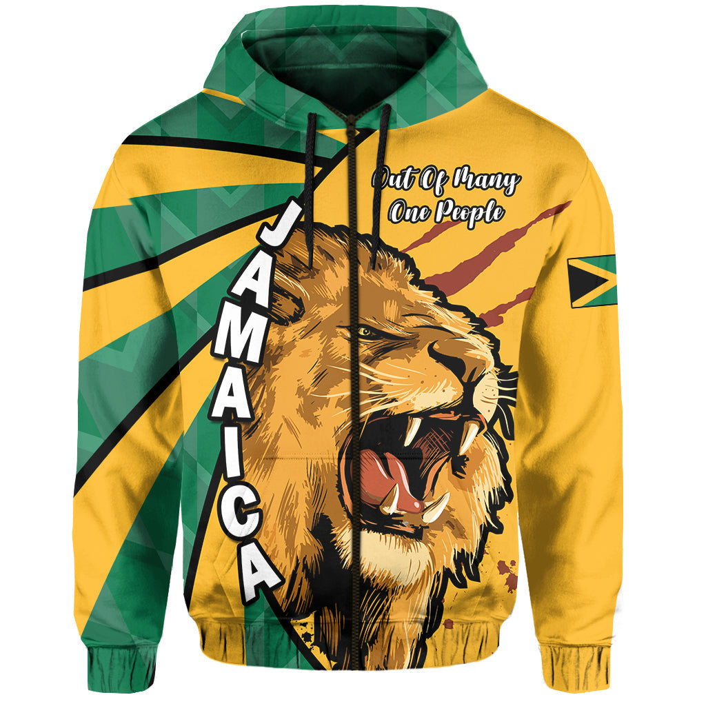 Jamaica Athletics Hoodie Jamaican Flag Mix Lion Sporty Style - Wonder Print Shop
