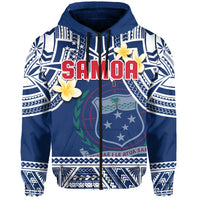 Samoa Hoodie Samoan Plumeria Flowers Mix Polynesian Pattern - Wonder Print Shop