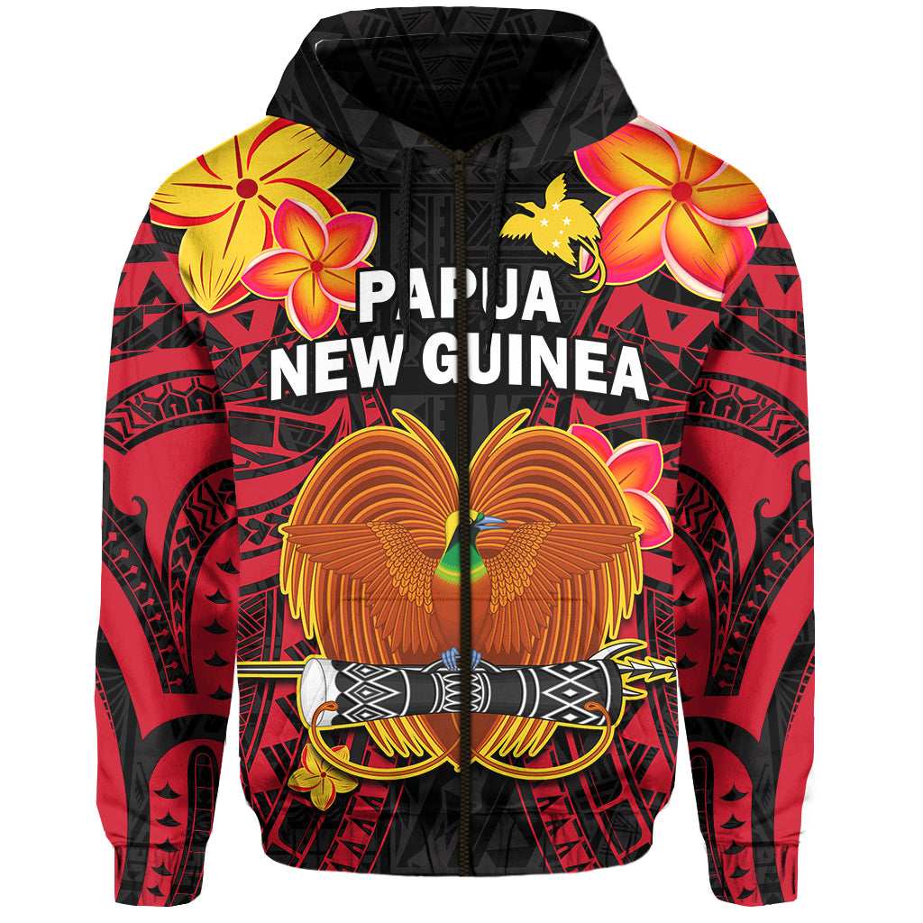 Custom Personalised Papua New Guinea Hoodie PNG Bird Of Paradise Polynesian Pattern - Wonder Print Shop