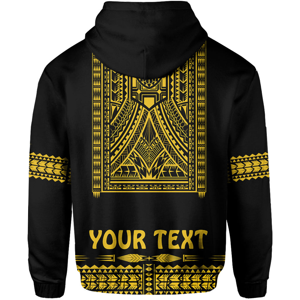 Custom Personalised Polynesian Hoodie Dashiki With Polynesian Tattoo Royal Golden Version - Wonder Print Shop