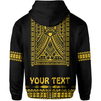 Custom Personalised Polynesian Hoodie Dashiki With Polynesian Tattoo Royal Golden Version - Wonder Print Shop