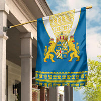 Sweden Flag Swedish Coat Of Arms With Scandinavian Flowers - Wonder Print Shop