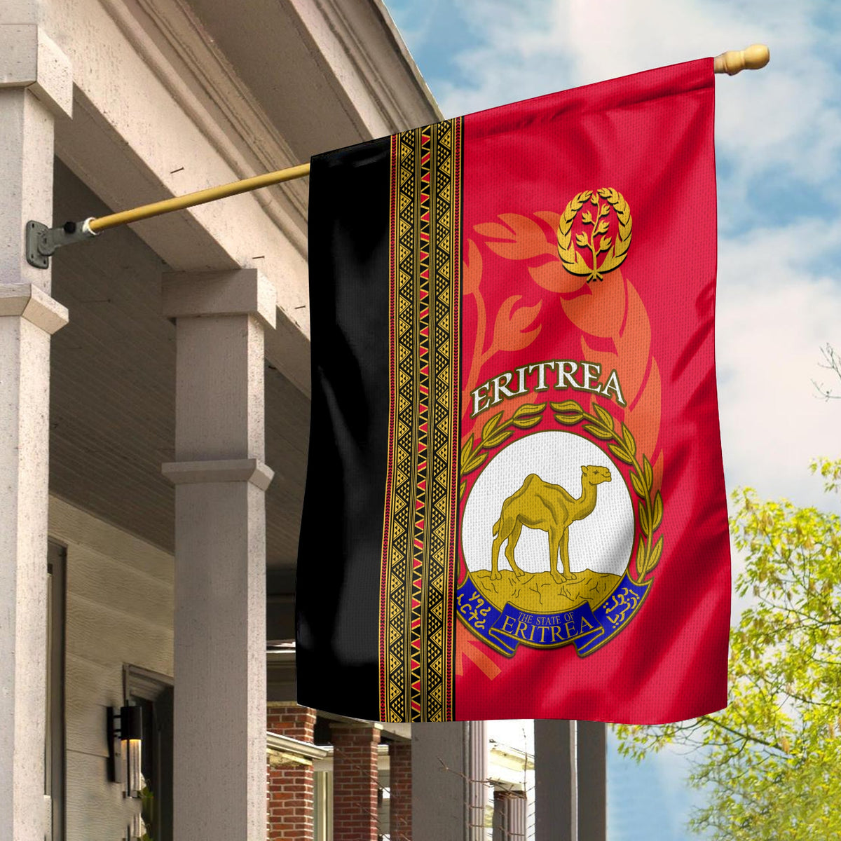 Eritrea Flag African Pattern Happy Independence Day Version Black Ver.01 - Wonder Print Shop