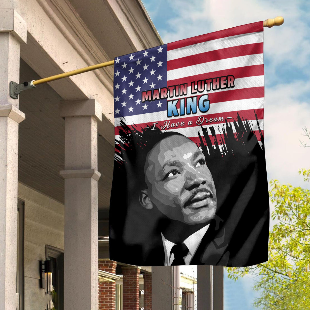 United States Happy MLK Day Flag United States Happy MLK Day Flag Grunge Style Ver.01 - Wonder Print Shop