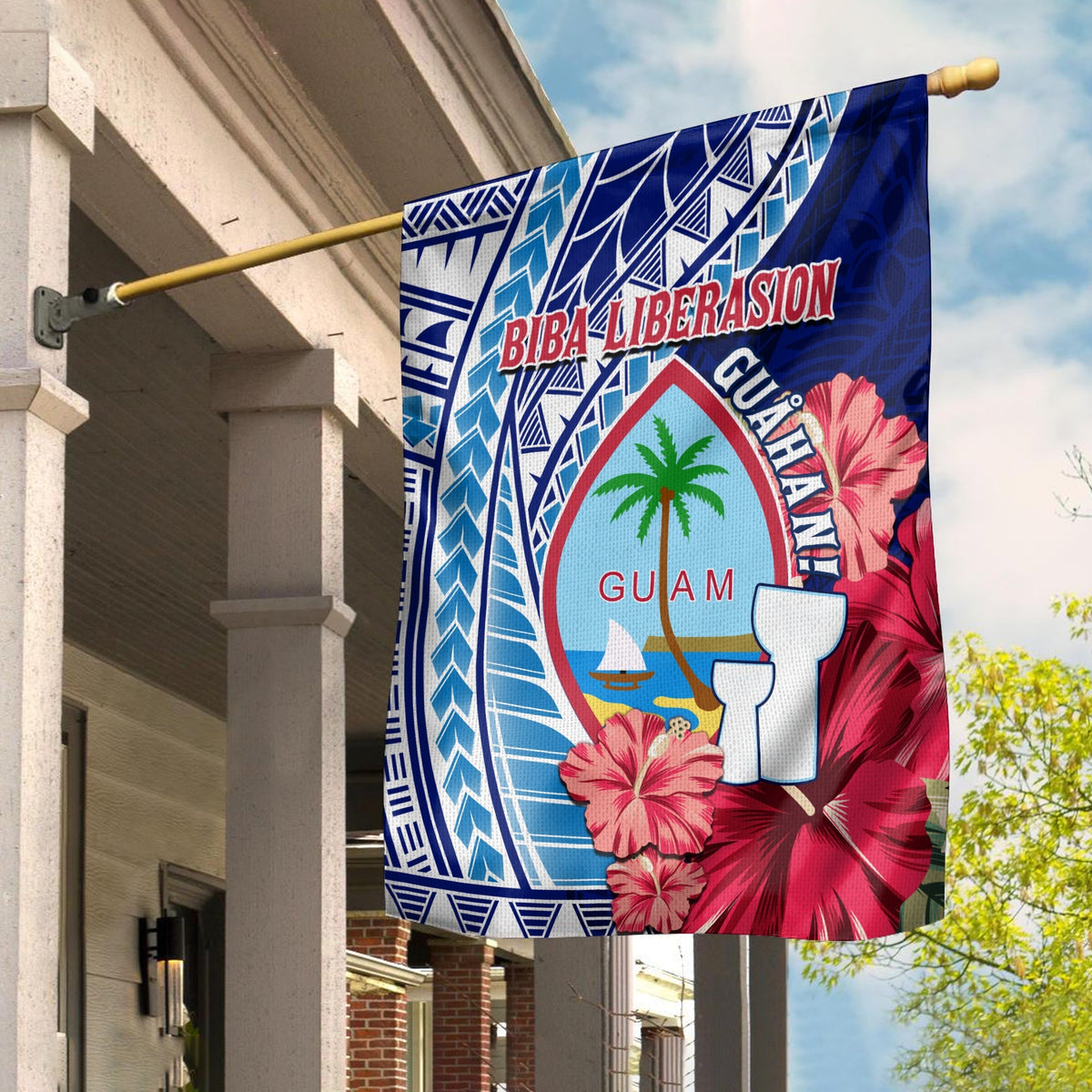 Guam Chamorro Flag Happy Liberation Day Latte Stone LT13 - Wonder Print Shop