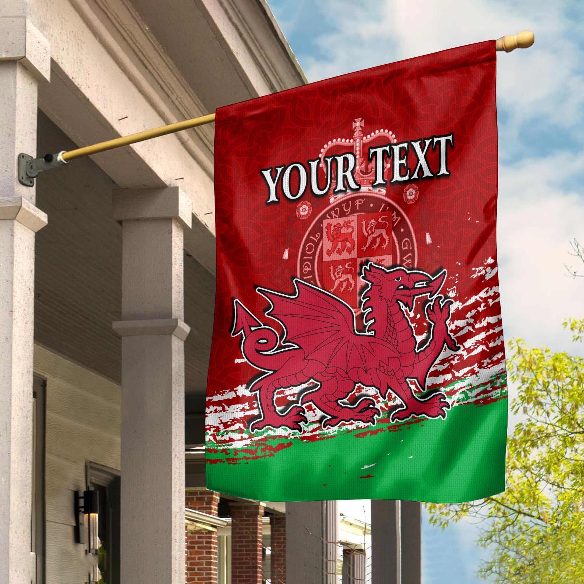 (Custom Personalised) Wales Football 2022 Flag Come On CYMRU The Red Wall LT13 - Wonder Print Shop