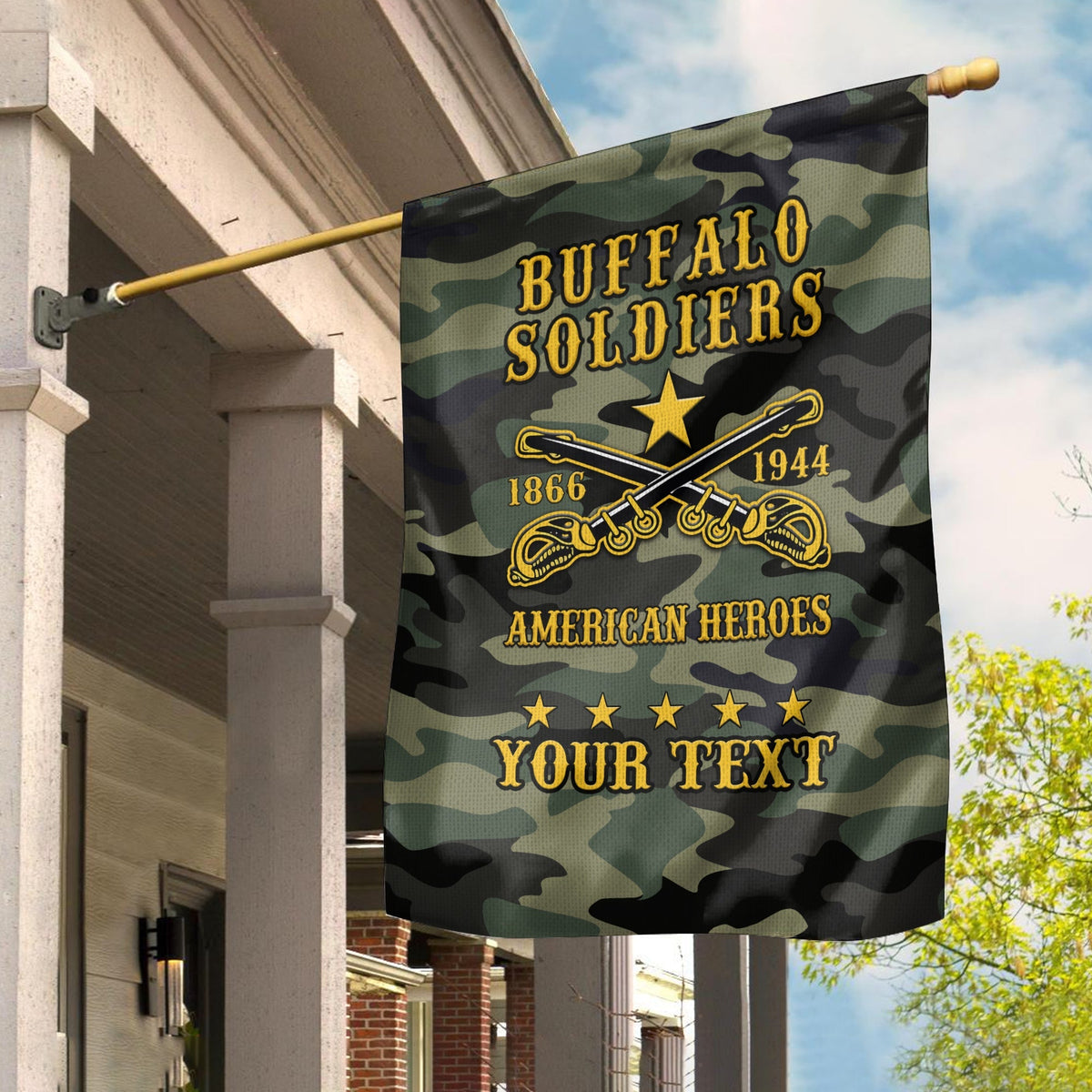 (Custom Personalised) Buffalo Soldiers Flag Camouflage American Heroes BSMC LT13 - Wonder Print Shop