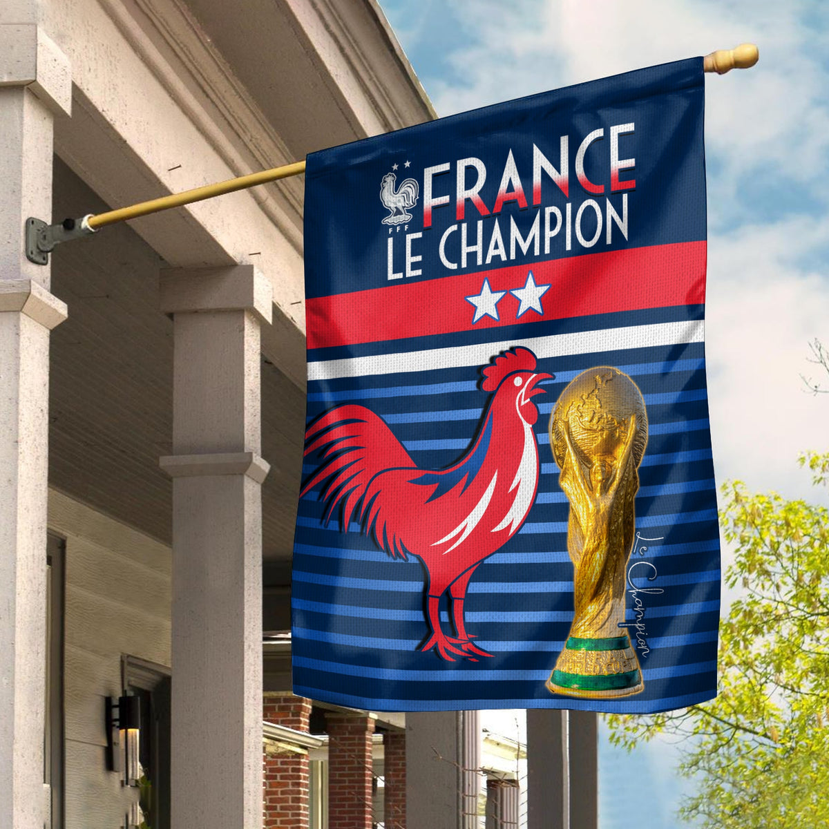 France Football The Blues Flag Les Bleus Le Champion 2022 World Cup LT13 - Wonder Print Shop