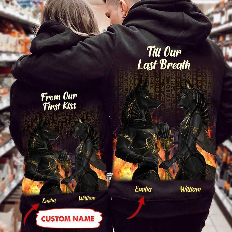 african-couple-hoodie-personalised-first-kiss-to-last-breath-anubis-and-bastet-hoodie