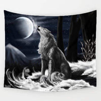 Native American Fantasy Lonely Wolf Wall Hanging Tapestry LT10 - Wonder Print Shop