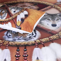 Wolf Dreamcatcher Animal Tribal Lion Tiger Leopard Native American Bedding Set LT10 - Wonder Print Shop