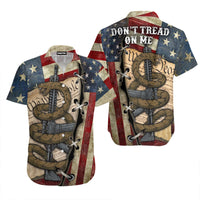 New Snake American Flag Don't Tread On Me Hawaiian Shirt - Wonder Print Shop