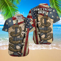 New Snake American Flag Don't Tread On Me Hawaiian Shirt - Wonder Print Shop