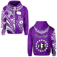 Custom Rarotonga Cook Islands Hoodie Turtle and Map Style Purple LT13 - Wonder Print Shop