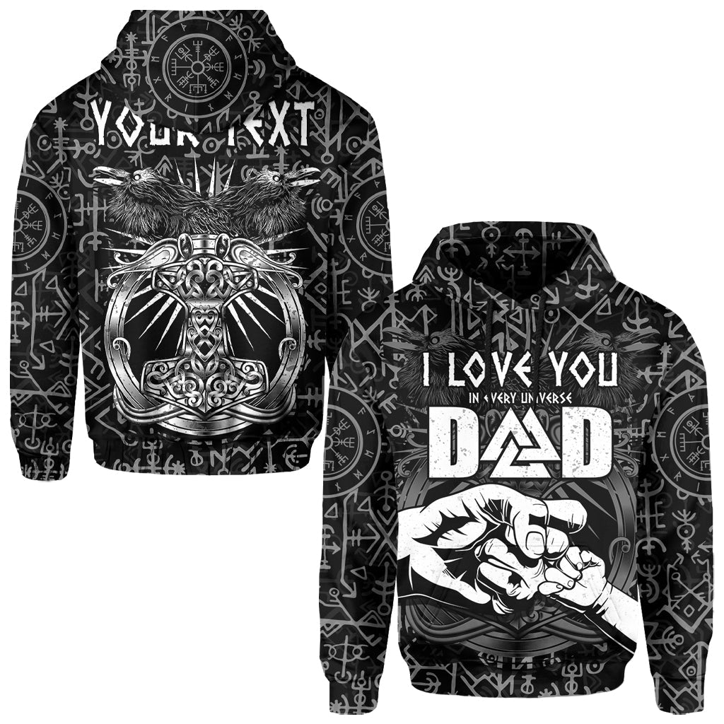 Custom Viking Dad Hoodie Happy Fathers Day Style Runes and Mjolnir LT13 - Wonder Print Shop