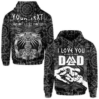 Custom Viking Dad Hoodie Happy Fathers Day Style Runes and Mjolnir LT13 - Wonder Print Shop