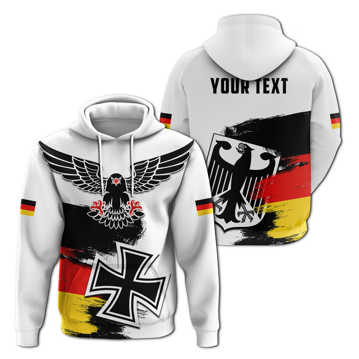 Custom Germany Hoodie Grunge Deutschland Flag and Eagle LT13 - Wonder Print Shop