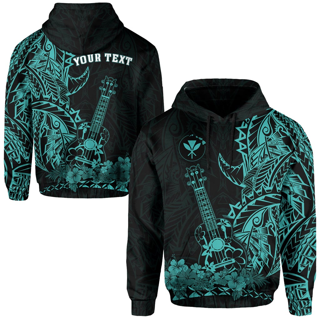 Custom Hawaii Polynesian Hoodie Ukulele Turquoise LT13 - Wonder Print Shop