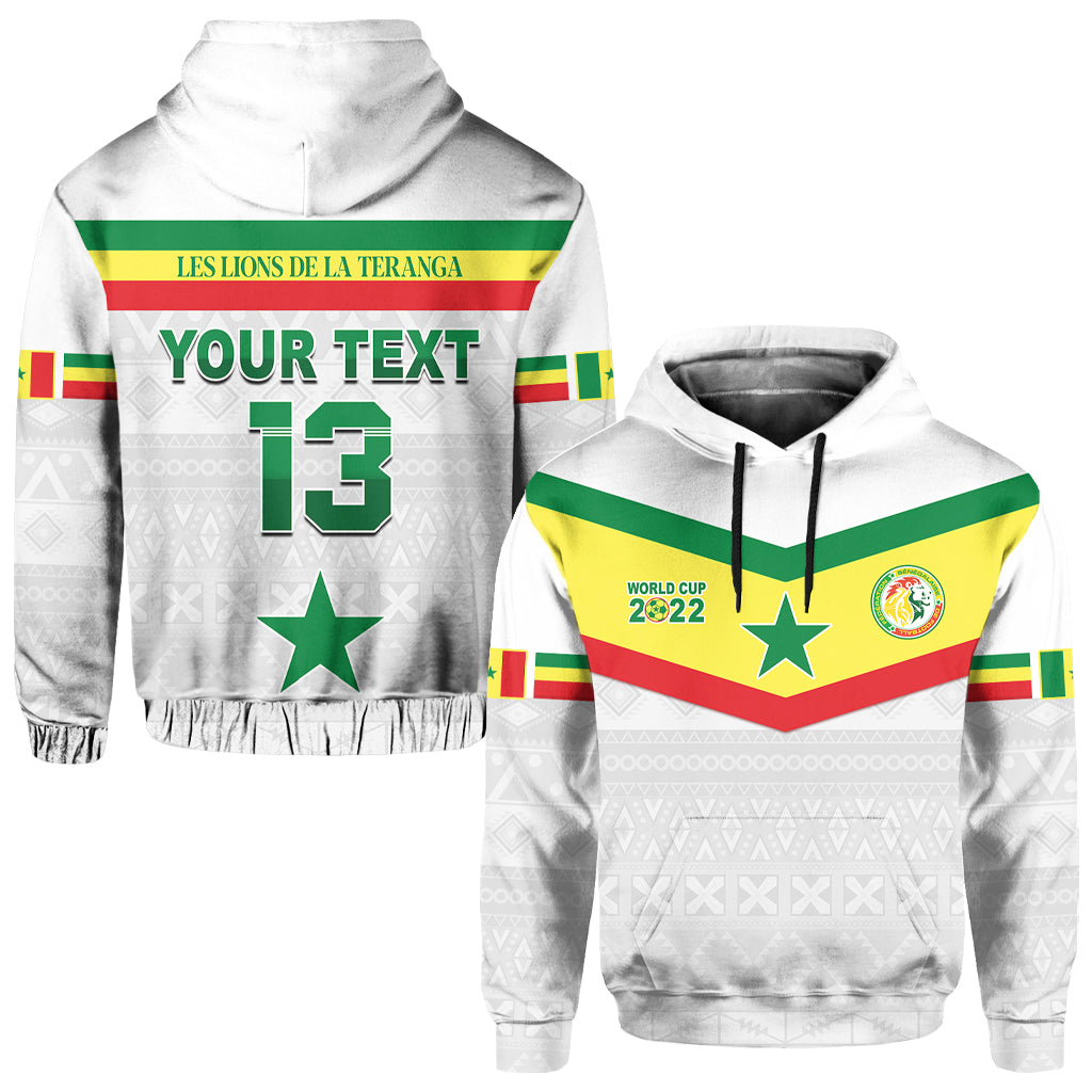 Custom Senegal Football 2022 Hoodie Champion Teranga Lions Mix African Pattern LT13 - Wonder Print Shop