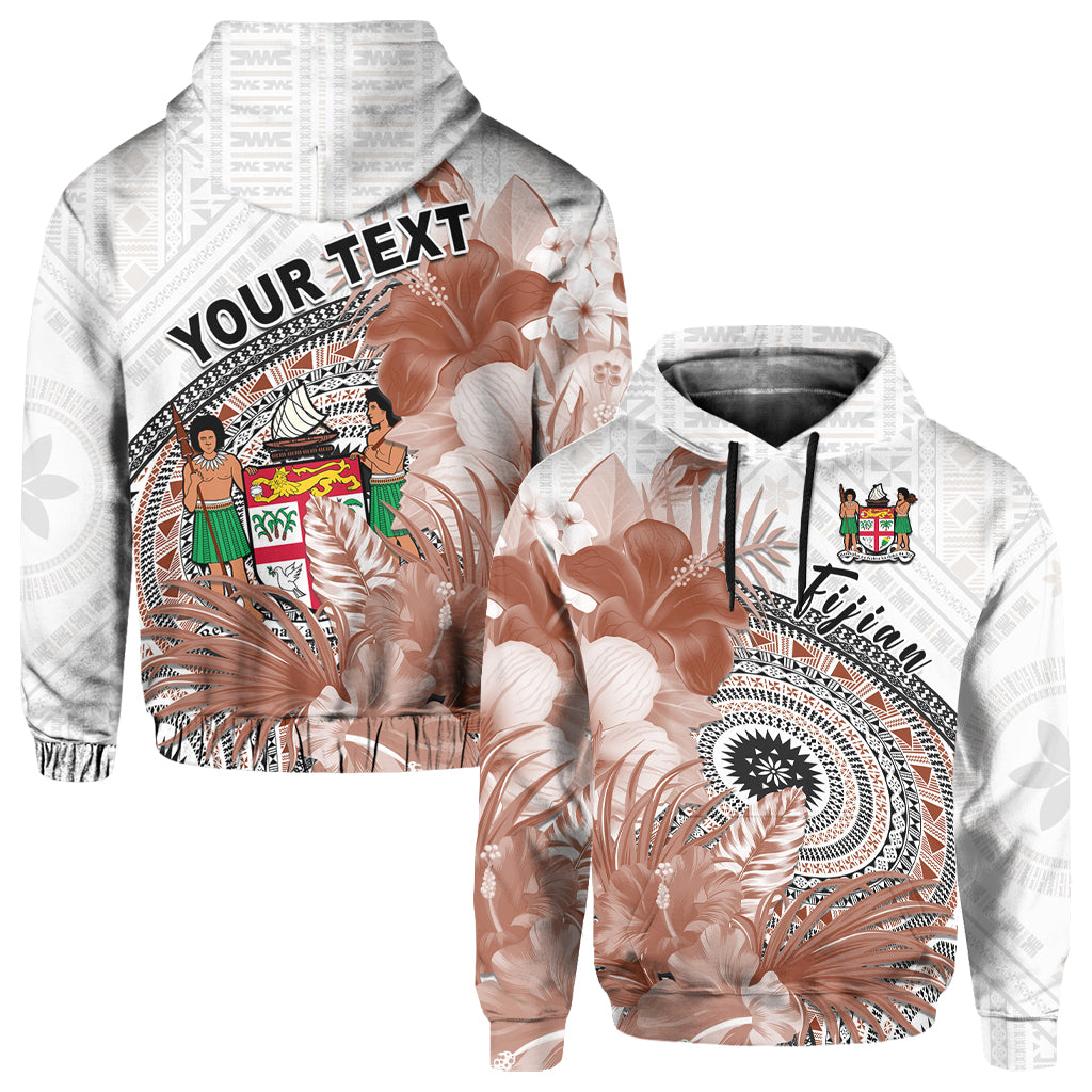 Custom Fiji Tapa Hoodie White Fijian Masi Be Loved Hibiscus LT13 - Wonder Print Shop